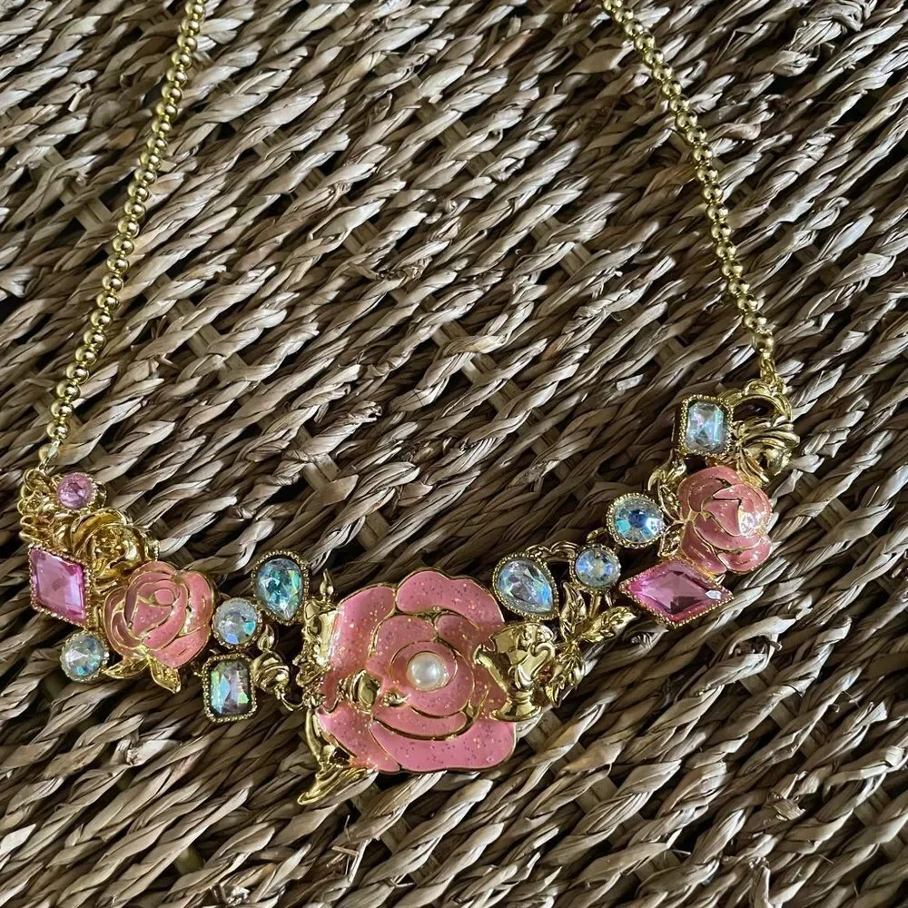 Disney Belle Gold Jeweled Kids Necklace